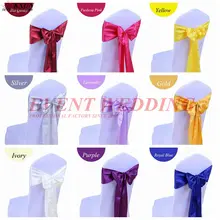 25 шт. Сатиновая лента для банкета, свадьбы, банкета, галстуки-бабочки, украшение для стула