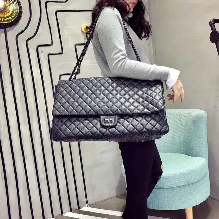 

Caker Brand 2019 Women Large Big Diamond Lattice Handbag Fashion Chain Crossbody Bags Drop Shipping
