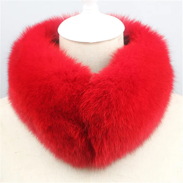 Hot Sale Real Fox Fur Collar Women Natural Fox Fur Scarf Winter Minter Multiple Colour Fur Scarves - Цвет: red