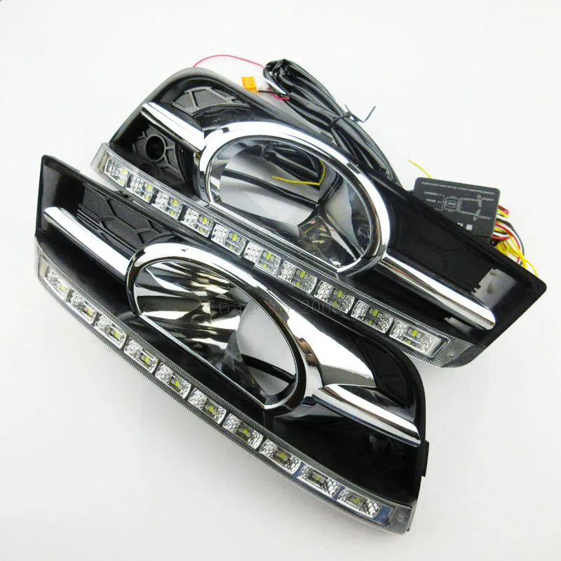 

2x Turn Signal and turn off style Relay 12V car LED DRL Daytime Running Lights for chevrolet cruze 2009-2014 with fog lamp hole