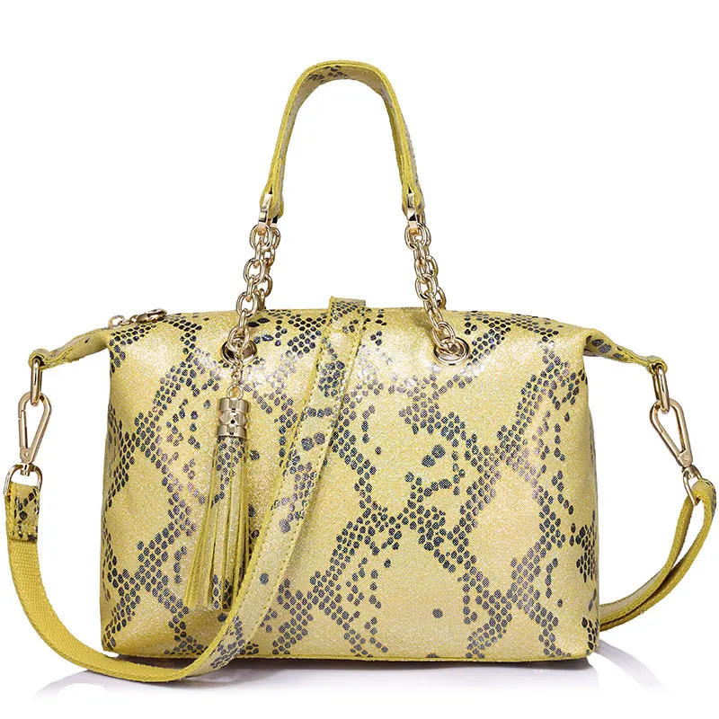 Realer мягкие фирменные натуральная кожа женщин сумки небольшая сумка жемчуг кожа узор дизайн топ-ручка сумки на плечо сумка женская - Цвет: yellow