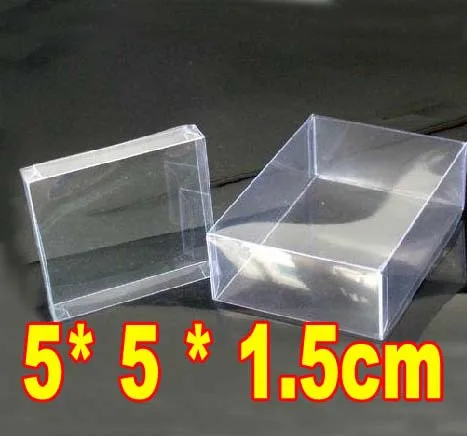 

5x5x1.5cm -100pcs Wholesale Freeshipping PVC Transparent Birthday Gift Craft Dolls Display Packaging Boxes