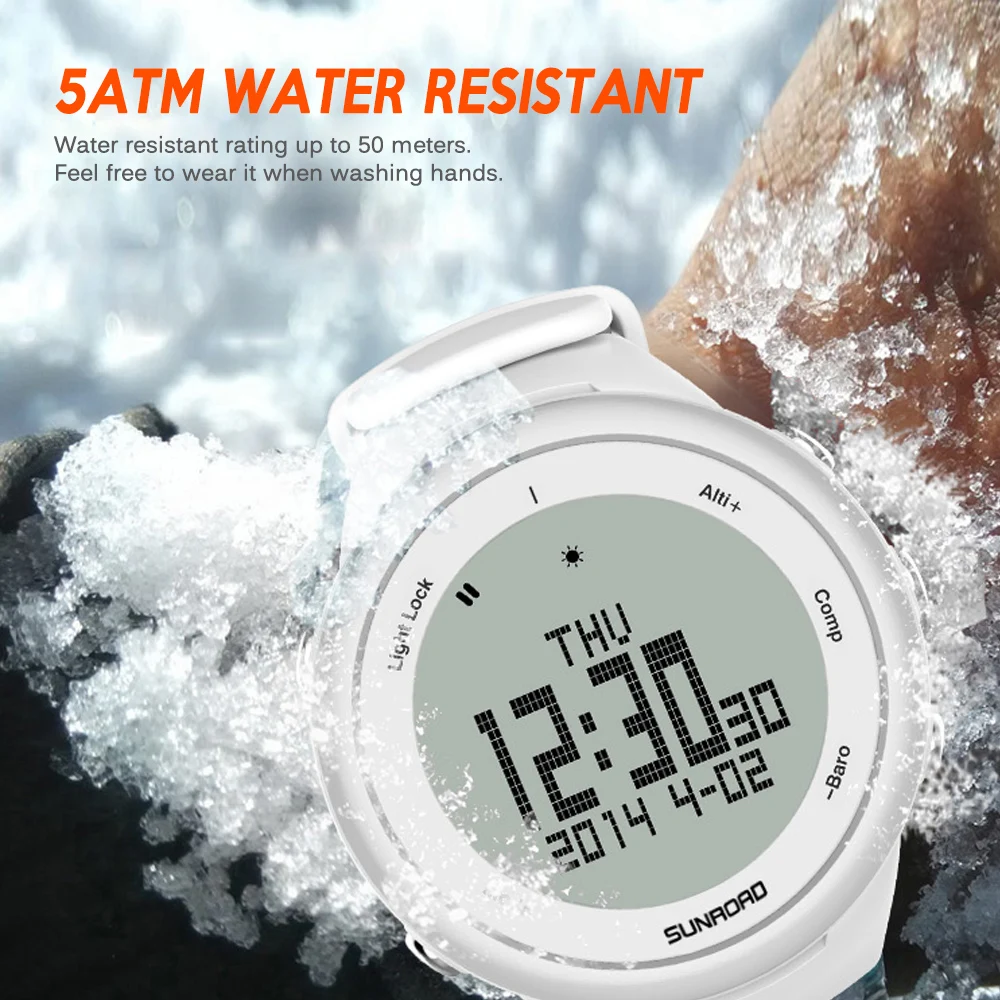 Новые 5 АТМ водонепроницаемые прогулочные, скальные наручные часы цифровые спортивные часы с компасом шагомер барометр