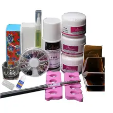 Базовый Набор для творчества Acryic Powder украшения для дизайна ногтей комплект для кисточек омолаживающее Масло для кутикулы инструменты для ручек наконечники для ногтей Клей 3D форма Acryil Y503