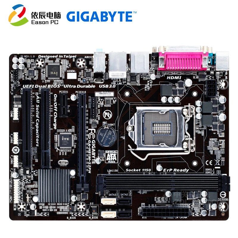 Настольная Материнская плата GIGABYTE GA-H81M-S2PH LGA1150 i3 i5 i7 DDR3 USB3.0 Micro-ATX | Компьютеры и