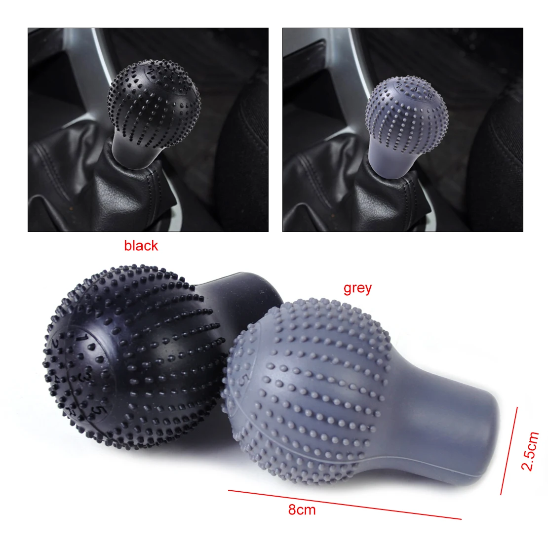 

DWCX Universal Car MT Round Silicone 5 Speed Gear Shift Knob Cover Case Anti Slip Nonslip For VW Audi BMW Mazda Chevrolet Buick