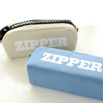 

Color Large Pencil Case Big Canvas Zipper Bag Kawaii Pencil Box Pen Cases For School Korean Stationery Office Supplies