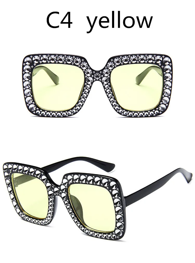 ASUOP2018 International Brand Sunglasses Ladies Crystal Multicolor Mirror Retro All Star Glasses Women Black Gray Hue Sunglasses (12)