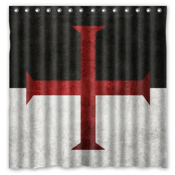

High Quality Custom Waterproof Bathroom Shower Curtain The Knights Templar Mildew Resistant Polyester Fabric Bath Curtains