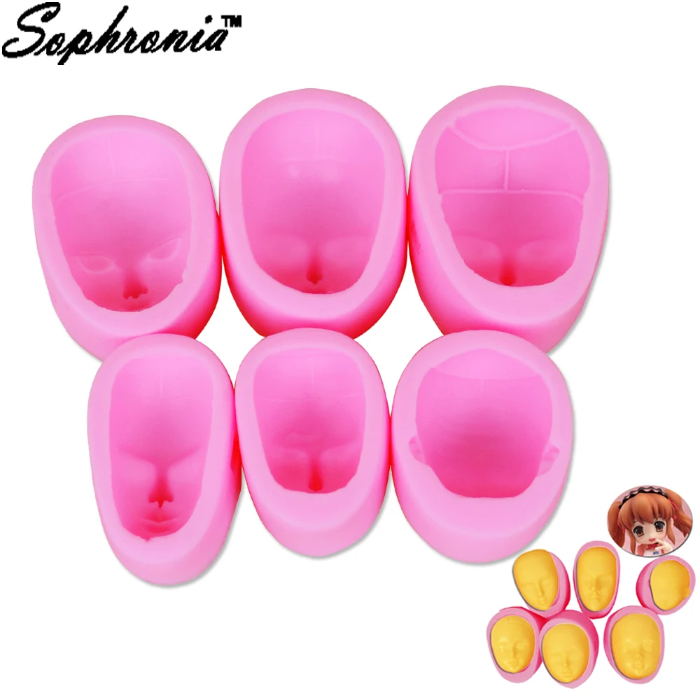 

Sophronia 3D Girl Princess Face Fondant Mold Lady Head Silicone Cake Mold Cute Doll Face Mould Doll Head Decorating Tools c123