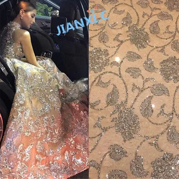 

french tulle lace fabric DiuDiu-121695 African glitter sequins net lace glitter fabric for wedding party dress