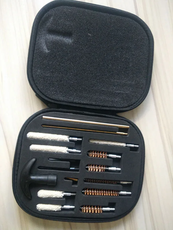 16 Piece Airsoft ShotGun Pistol Cleaning Brush Kit With Case for All Caliber Hand Guns 22 357 38