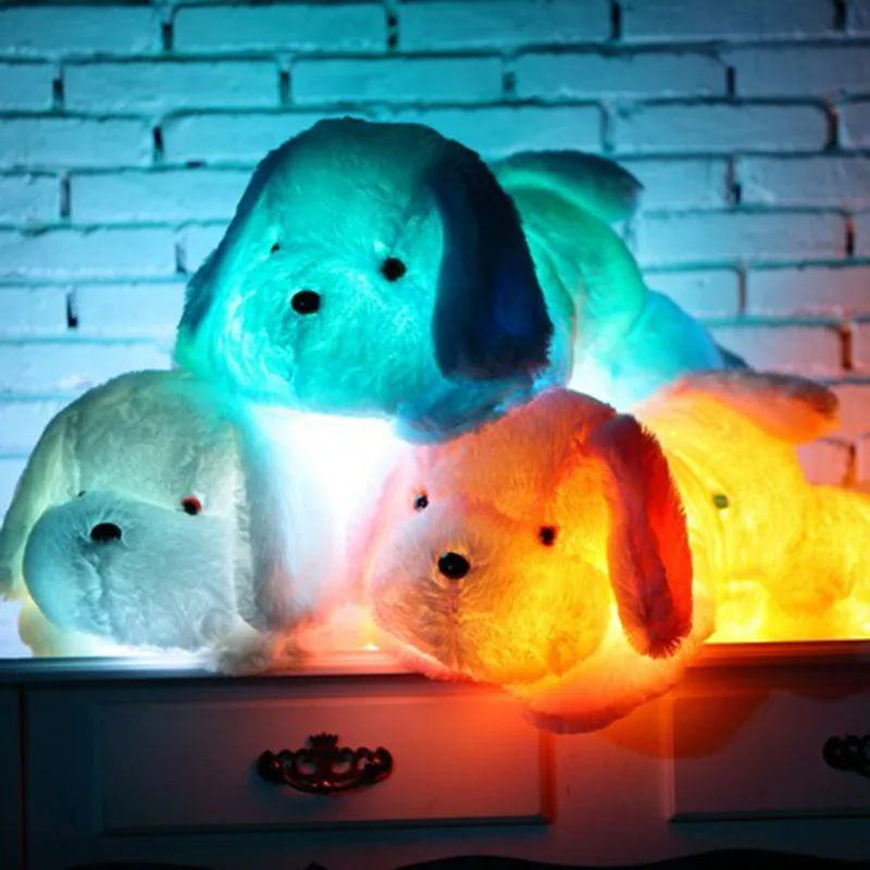 50cm 80cm LED Glowing Dog Plush Toy Big Size Flashing LED Light Puppy