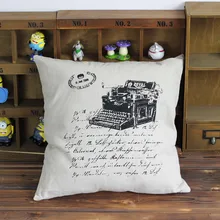 New Nostalgic Retro Typewriter Breathable and Comfortable Cotton Pillow Lumbar Pillow Containing PP Cotton Core