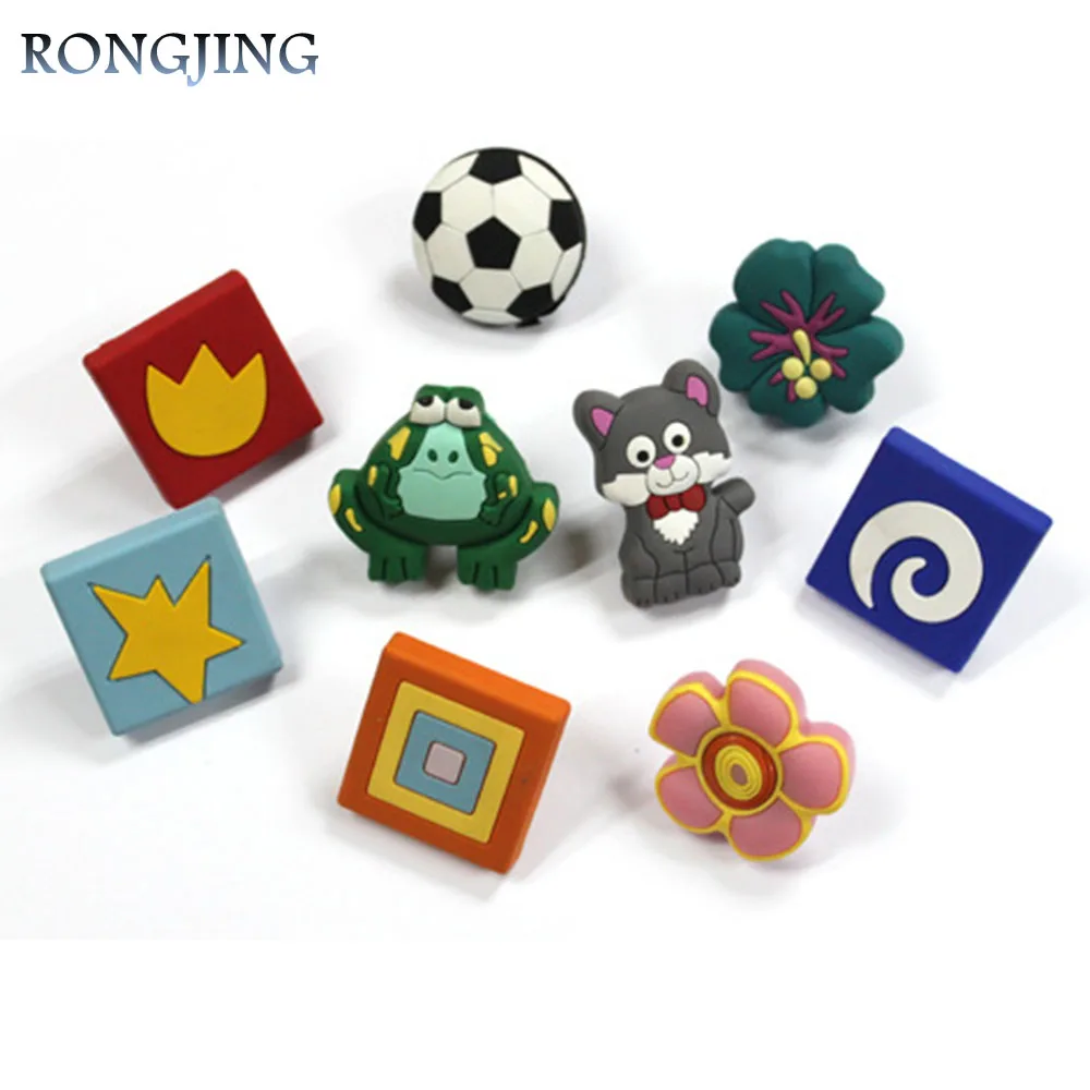 5pcs Cartoon Knobs Kids Drawer Handles Children Bedroom Knobs