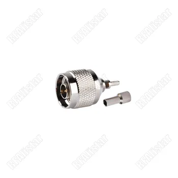 

50 Pieces N Male Type Plug Straight Crimp Connector For RG316 RG174 RG178 LMR100 Coaxial Cable Brass Nickelplated