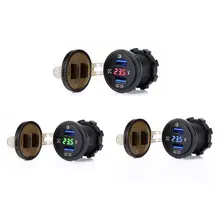 12 В/24 В 18 Вт Водонепроницаемый Quick Charge 3,0 двойной USB Автомобильное зарядное устройство разъем светодиодный вольтметр для автомобиля морской ATV Мотоцикл Грузовик гольф-кары