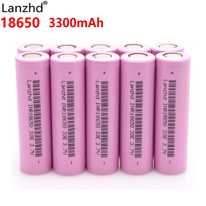 10 шт. литиевые 18650 аккумуляторные батареи Li ion INR18650 33E 3300 мАч 30A разряда для электронной сигареты 18650 VTC