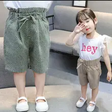 Хлопок и лен Пляжные шорты для девочек, шорты, летние шорты для девочек хлопковые детские шорты детская одежда для малышей брюки для девочек