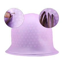 Окрашивание волос шапочка для мелирования с металлическим крючком крюк инструмент для ухода за волосами профессиональная Нейл-арт Краска Многоразовые краситель силиконовый Кепки P00