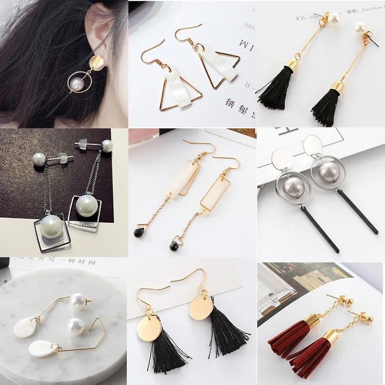 Korea Korean Circle Drip Shell Tassels Pearl Earrings Long Fund Gift