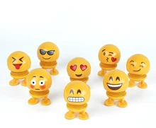 New creative car decoration spring jewelry spring shaking head doll expression car interior decoration jewelry premium new funny spring man emoji emotion face expression figure shaking head doll for children toys gifts car decor supplies