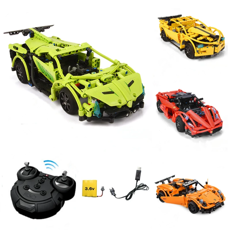 

Technical Series RC car Electric Power Function Remote Control Building Block bricks Toy Car Model For kids birthday gift