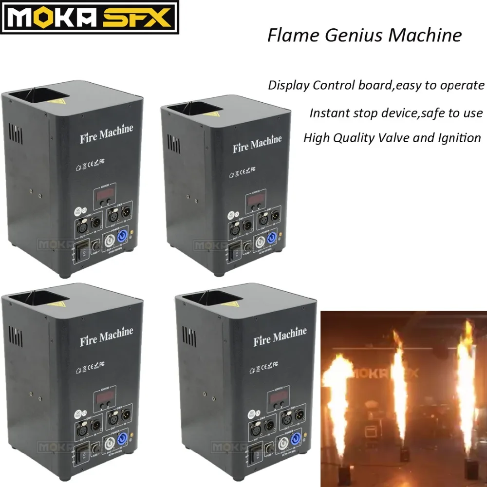 4pcs Flame Machines One Head Fire Machine DMX Flame Projector Stage