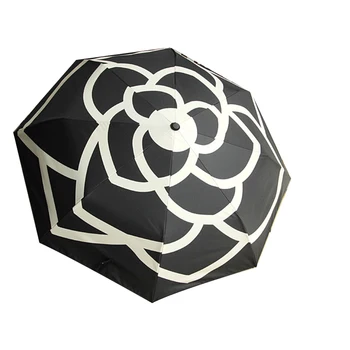 

High-end boutique small fragrant camellia automatic umbrella sun shade UV umbrella classic women's umbrella