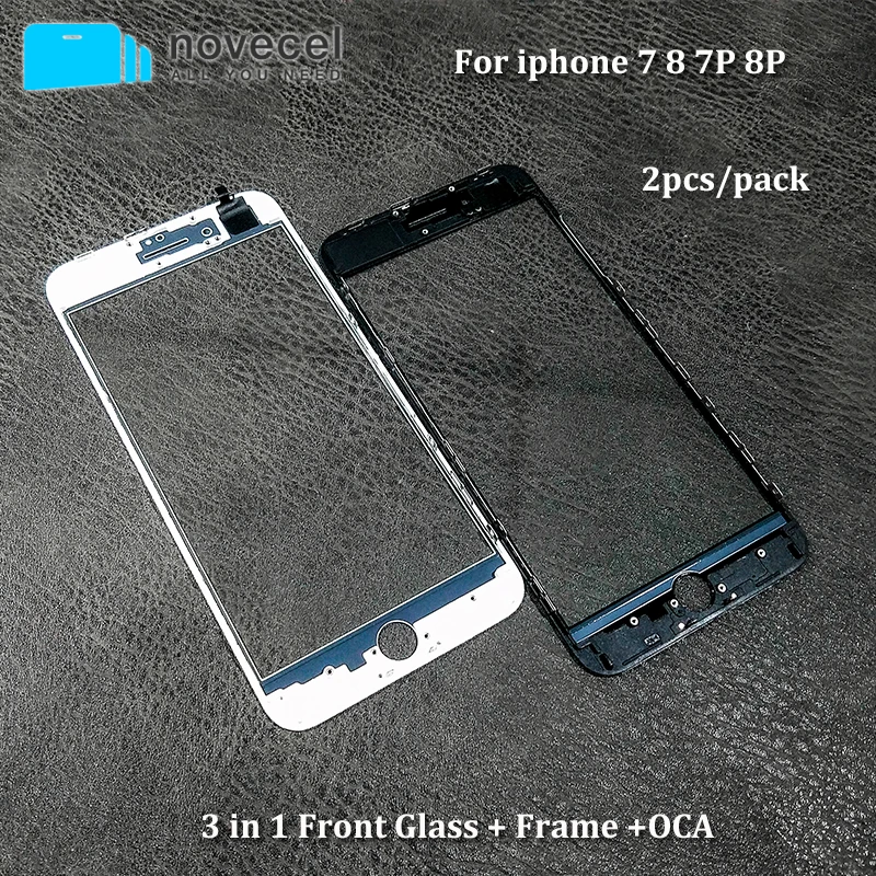 

2 pc/lot For iPhone Glass with OCA Frame 6S Plus 6G 6S 3 in 1 LCD Touch Screen Front Outer Glass Panel Repair Replacement