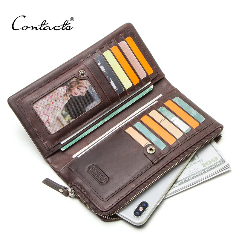 Wallets HOJ Co Men/'s TALL Wallet-Full Grain Leather-LONG WALLET-Men/'s Long Mens