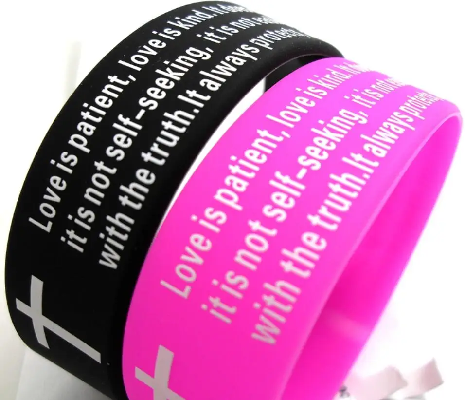1 Korinther 13 4 Bibel Vers Kreuz Silikon Hochzeit Armbander