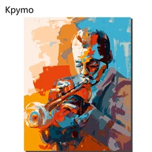 Kpymo бескаркасная картина по номерам Настенный декор живопись на холсте для домашнего декора современное искусство акриловая красочная музыкант
