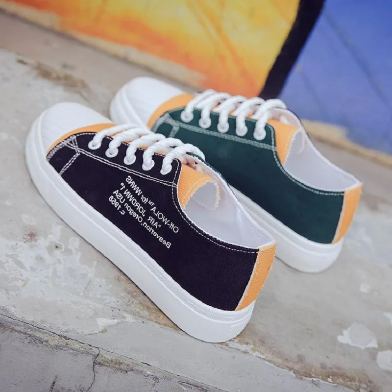 

Women Casual Shoes Autumn New 2018 Spring Fashion Canvas Women Shoes Breathable Student Women Sneakers Lace-Up Flats