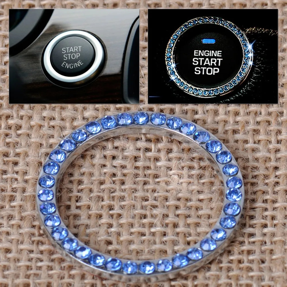 

DWCX New Car Interior One-Key Engine Start Stop Ignition Push Button Decorative Diamante Ring for BMW E82 E90 E91 E60 E63 E83