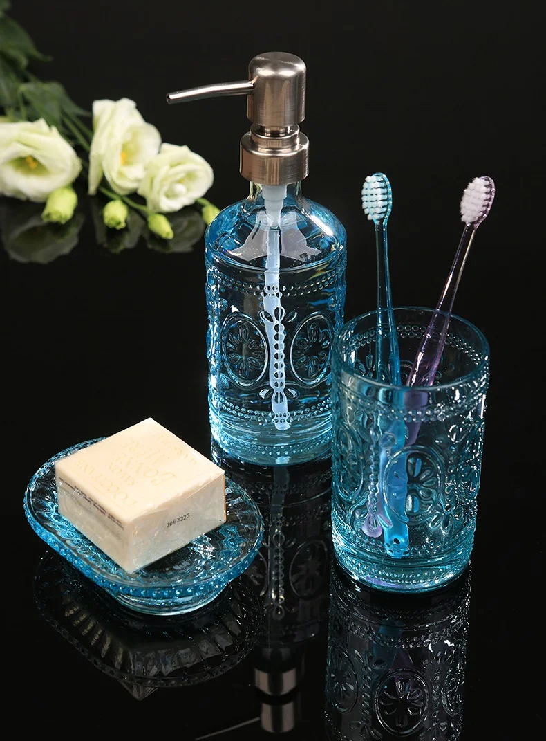 Европейский стиль ванной комнаты из пяти предметов чашка для полоскания рта зубная щетка комплект чашек творческий стекло ванная комната душа ванных принадлежностей LO861106