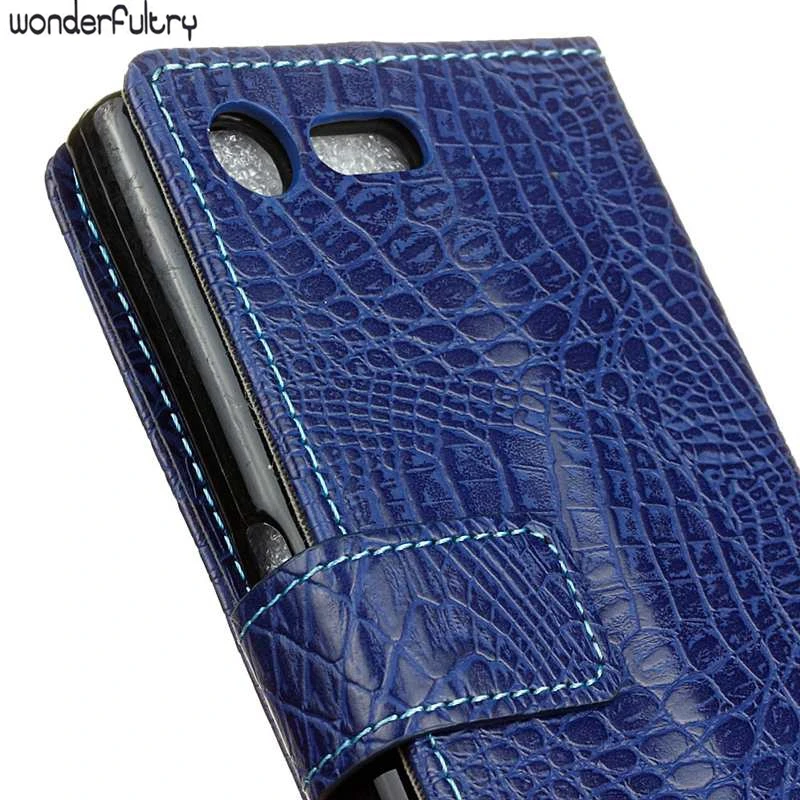For Sony Xperia X Compact Crocodile PU Leather Wallet Case Stand (7)