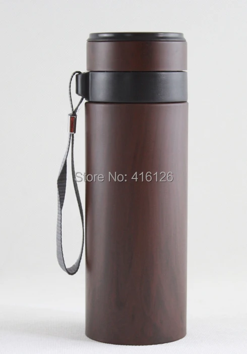 

Wooden paint Stainless Steel purple-grit Thermos Bottle mugs , Water bottle Mug dark-red enameled vacuum flask