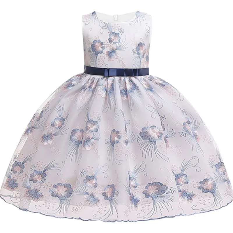 

Party Dress for Girls Vestidos Embroidery Flower Girls Dresses for 3-10 Years Baby Girls Clothes Sleeveless Princess Wedding