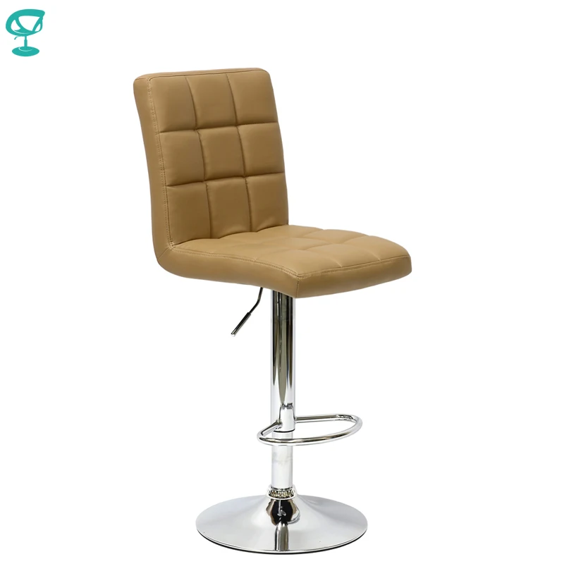 94789 Barneo N-48 эко-кожа кухонный стул барный стул с мягким сиденьем на газ-лифте стул высокий стул светло-коричневый стул для барной стойки стул мебель для кухни кресло для нейл бара по России