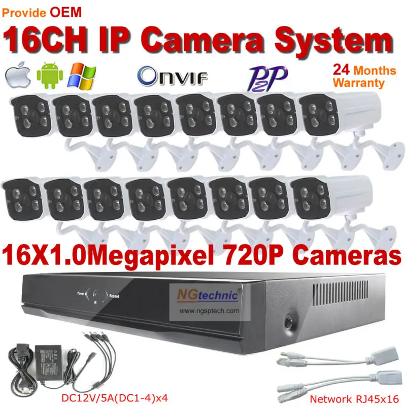 16 CH NVR Home DIY CCTV Network Video Recorder Security System NVR Kit