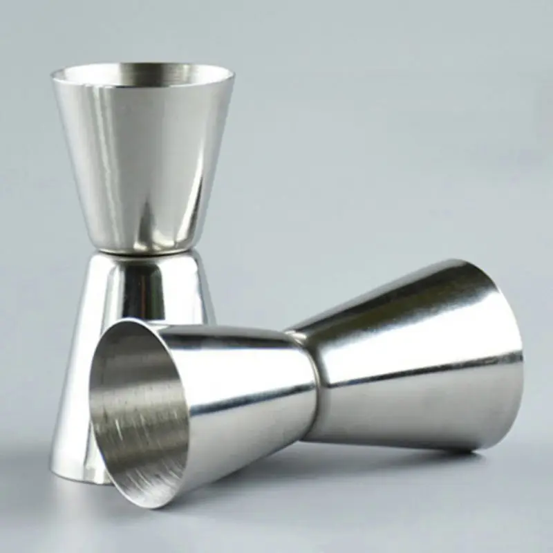 Stainless Steel Double Jiggers Cocktail Shaker Measuring Cup Mixer Wine