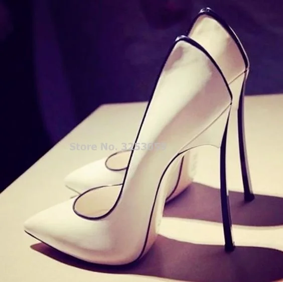 ALMUDENA Hot Selling Patchwork Dress Shoes 12cm High Heel Metal Heels Wedding Pumps Banquet Party Shoes Color Block Slip-on Pump