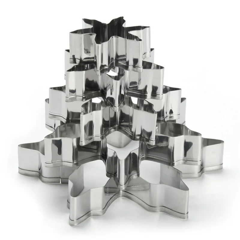 

Stainless Steel 5pcs / Set Snowflake Cutters and Cutters for Cookie Mold Cake Molds Icing Fondant Cookie Christmas