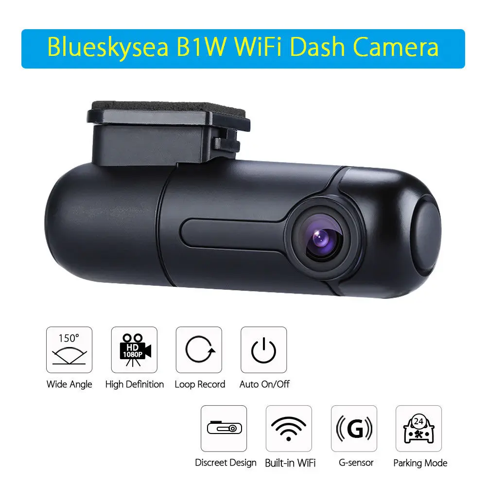 

Blueskysea Mini WiFi Car Camera DVR Camera H.264 360degree MP4 Rotate Capacitor G-Sensor B1W 1080P IMX323 Novatek GM8135S