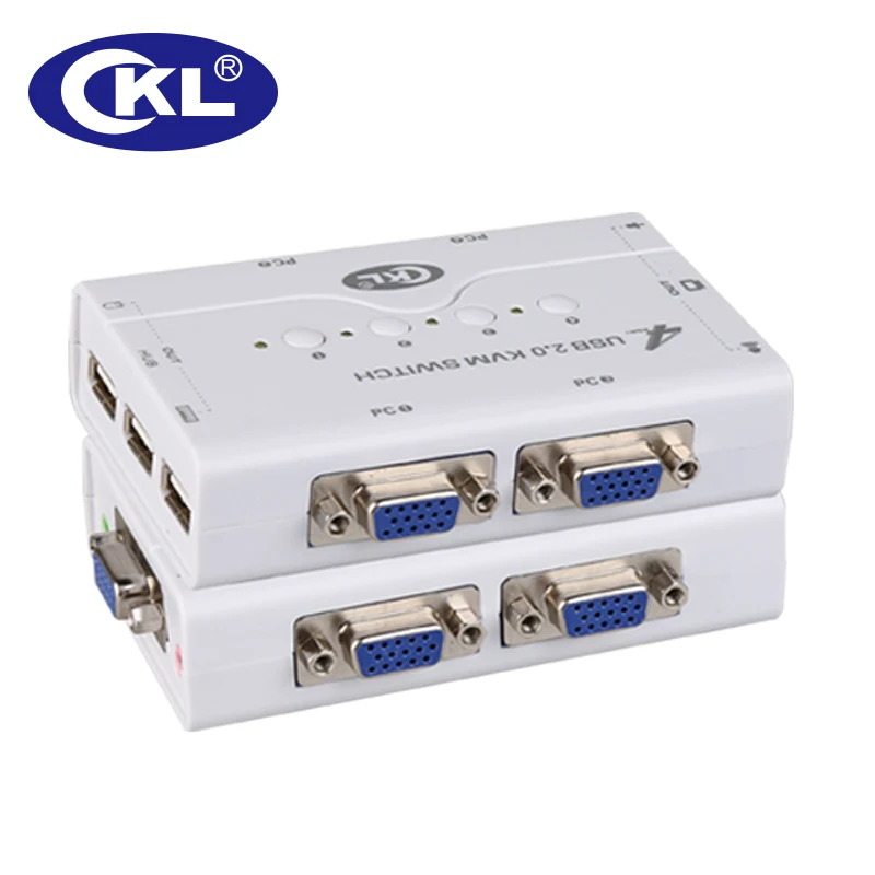 KVM коммутатор VGA 4 порта USB 2 0 с кабелем поддержка аудио микрофона принтер сканер