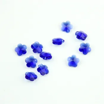 

Fascinating 100pcs/Lot 14mm Dark Blue Crystal Plum Flower Beads In One Hole Free Shipping, Home Wedding Part Decoration