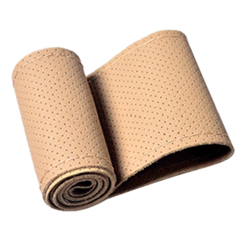 

Leather DIY Car Steering Wheel Cover With Needles and Thread Beige
