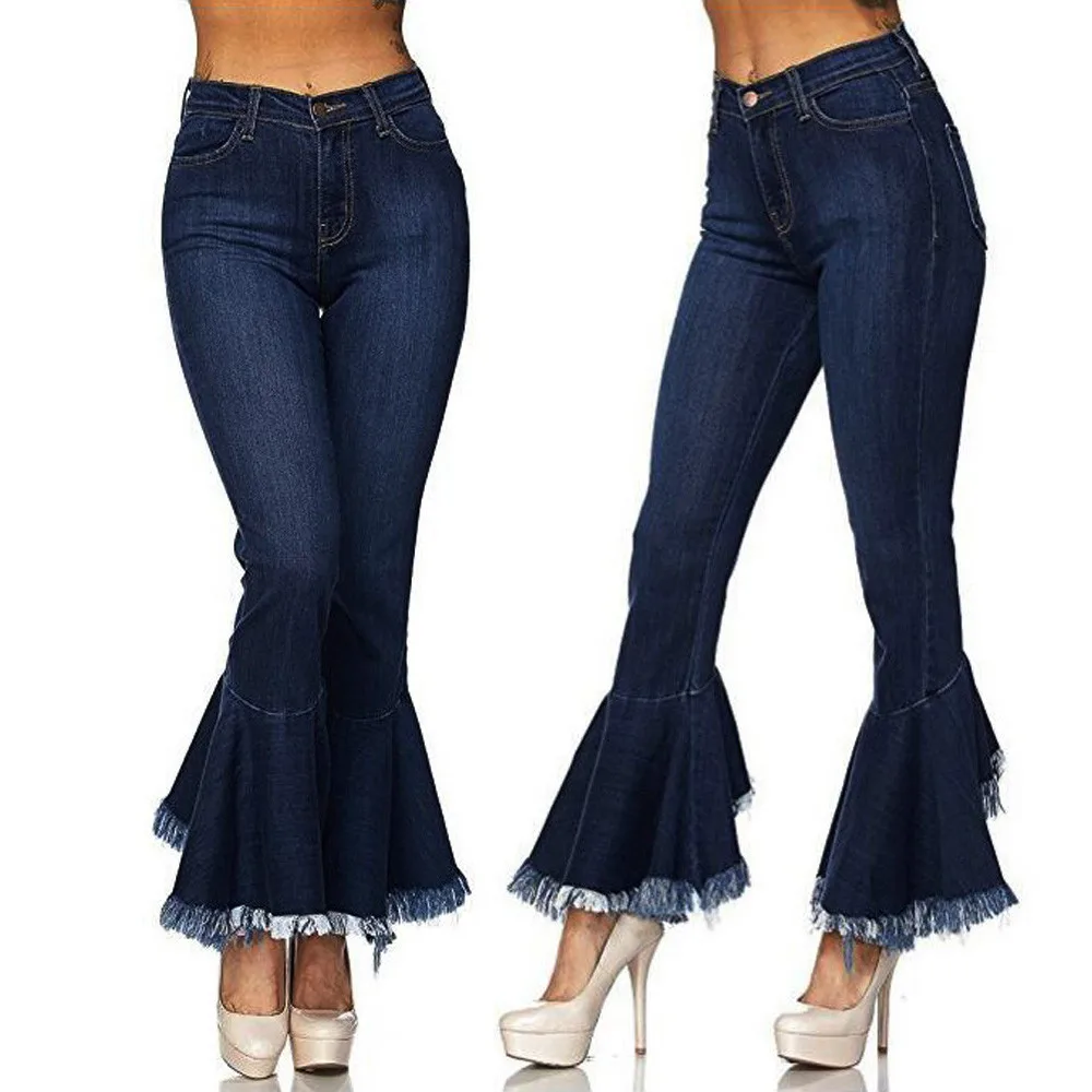 Women Hight Waisted Skinny soft and comfortable Hole Denim Jeans ...