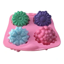 3D Цветочный узор круглое мыло формы DIY ремесло для ванной мыло Плесень ручной работы мыло для купания силиконовые формы